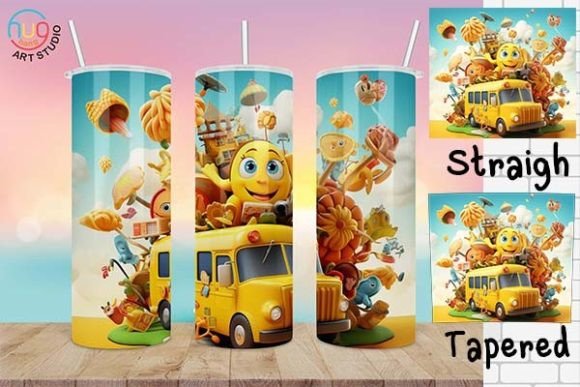3D Cute Cartoon Back to School Tumbler