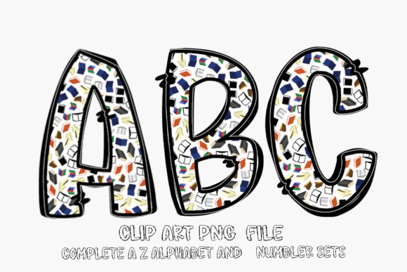 Back to School Alphabet Doodle Letters