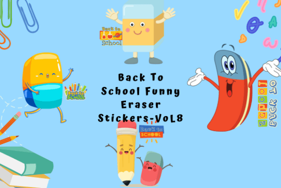 Back to School Cute Eraser Stickers VOL8