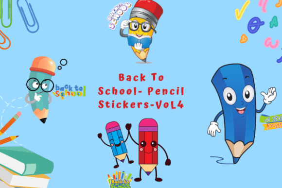 Back to School Cute Pencil Stickers VOL4: Where Educational Branding Meets Creative Expression