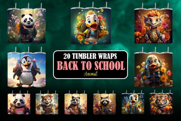 Cute Animal Back to School Tumbler Wraps