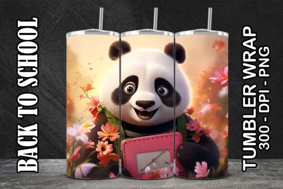 Panda Back to School Tumbler 6: A Digital Design Resource for Custom Sublimation Projects