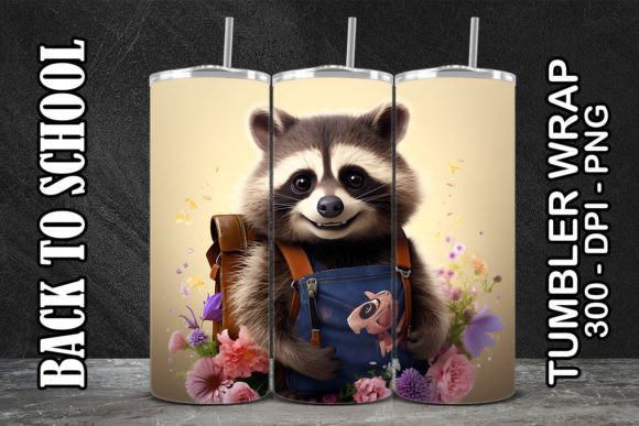 Raccoon Back to School Tumbler 2