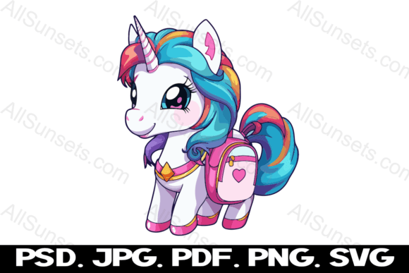 Unicorn Backpack Girls Back-to-School